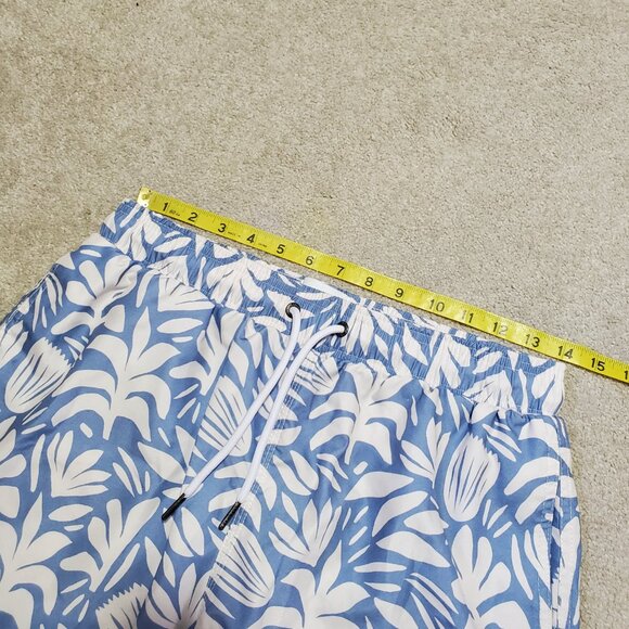 ALLFENIX Botanical Cabana Swim Trunks 5.5" Mesh Liner Powder Blue Men's Medium - Picture 10 of 13